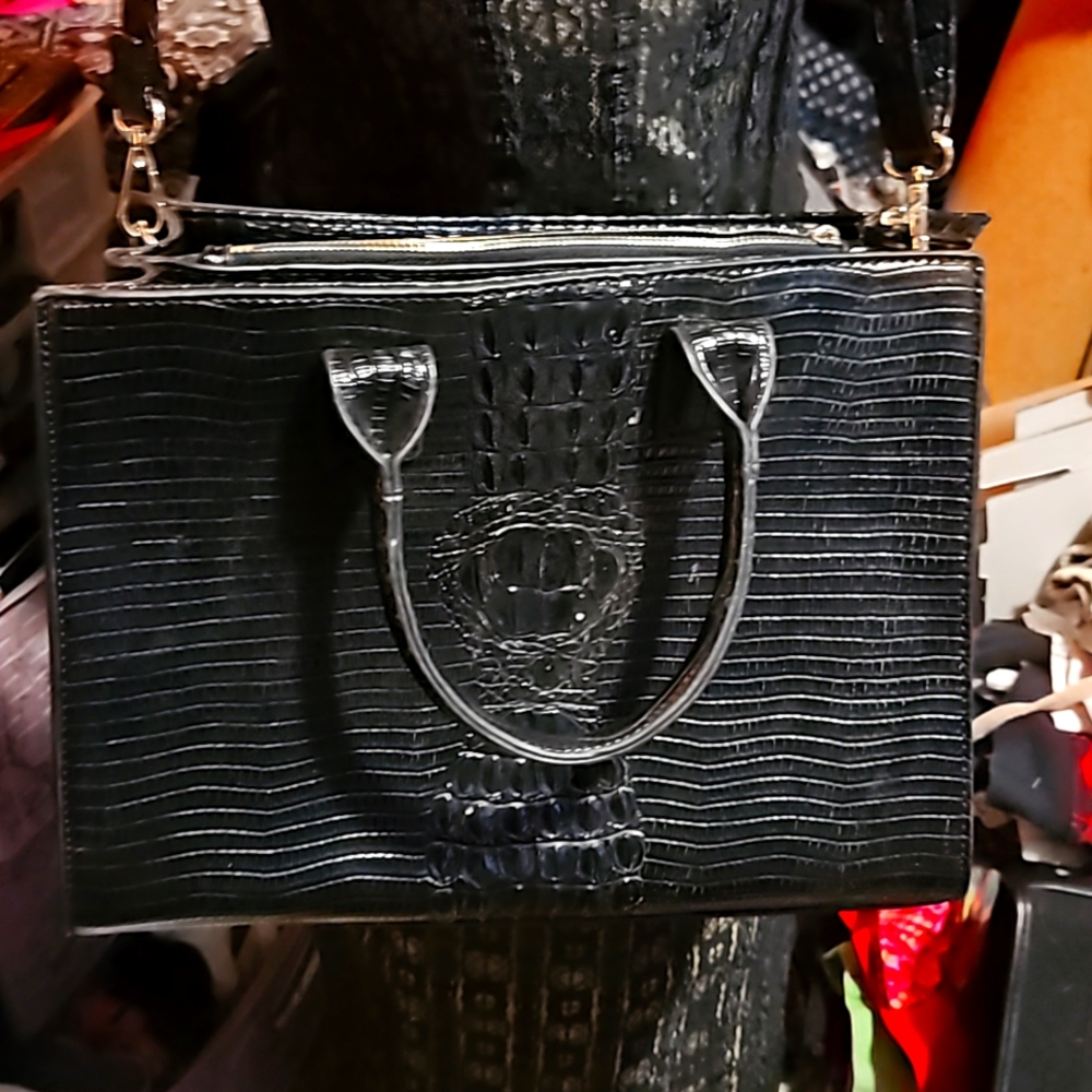Boutique crocodile black purse